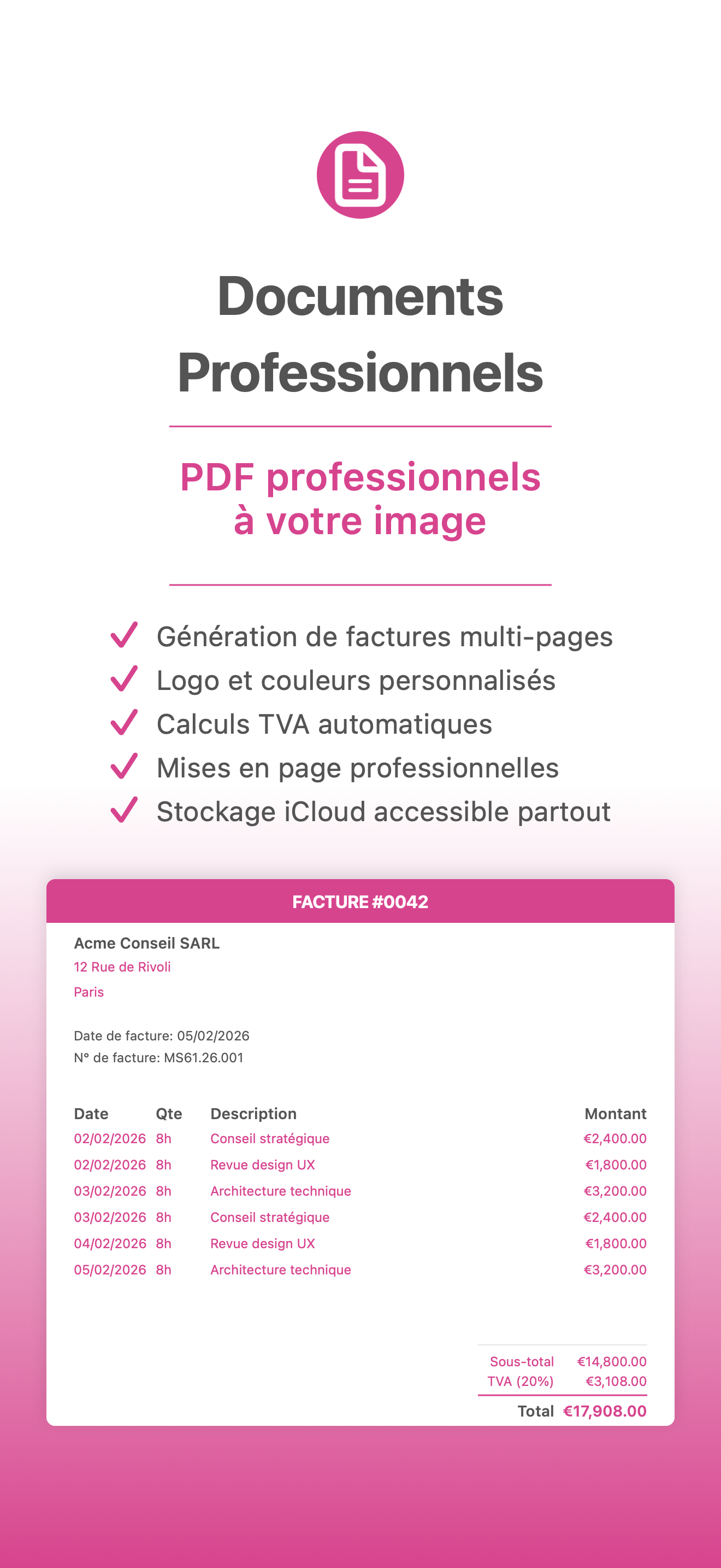 Créez votre première facture